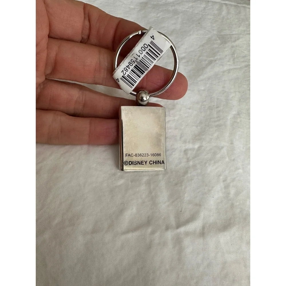 Disney Mickey Mouse keychain Silver Black Tags Metal